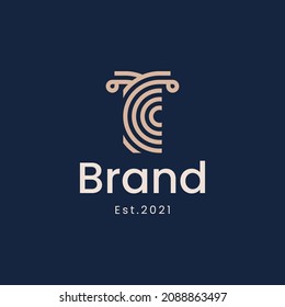 law pillar logo vector icon illustration line outline style
