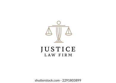 law pillar logo vector icon illustration