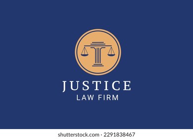 law pillar logo vector icon illustration