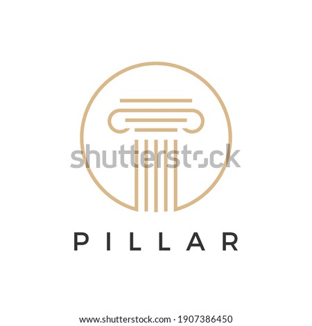 law pillar logo vector icon illustration