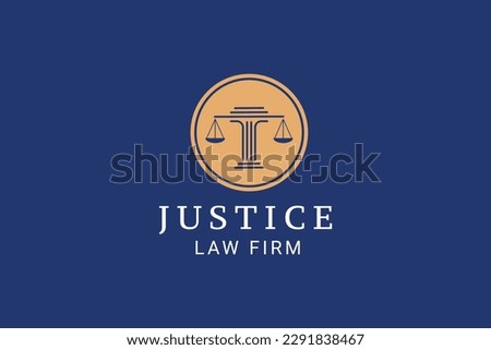 law pillar logo vector icon illustration