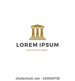 law pillar people logo vector icon illustration