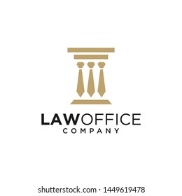 law pillar with tie logo design