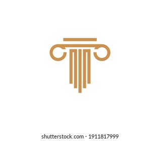 Law Pillar Vector Icon Logo 