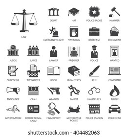 Law and police icon set