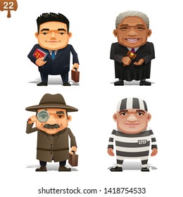 law professions set on a white background