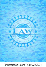 Law realistic sky blue mosaic emblem