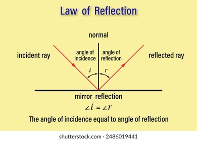 Law of Reflection. Education. Science. School. Vector illustration.