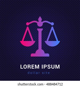 Law Scale Blue & Red colorful gradient attractive bright material Icon / Logo Design