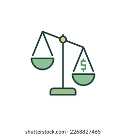 Law Scale with Dollar Sign vector concept colored icon or design element