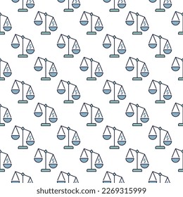 Law Scale with Dollar Sign vector concept colored seamless pattern