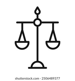 Law scale icon Black line art vector logo