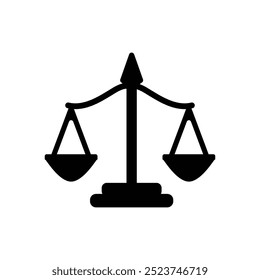 Law scale icon logo design template isolated illustration