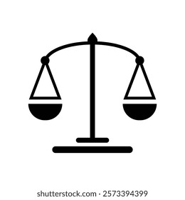 Law scale icon logo design template isolated illustration