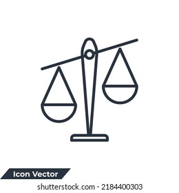 law scale icon logo vector illustration. scale symbol template for graphic and web design collection