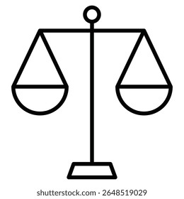 Law scale icon Outline isolated logo mark