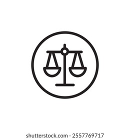 Law scale icon Outline vector for web ui