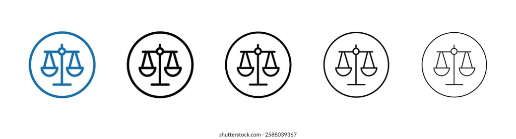 Law scale icon Outline vector logo for web ui