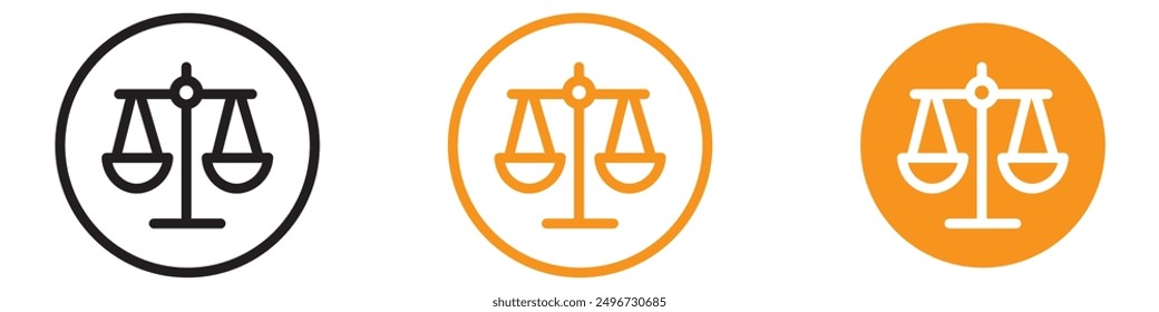 Law Scale Icon Set Justice and Legal System Illustrations for Court and Law Projects