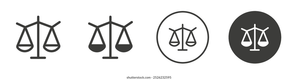 Law scale icon Simple outline vector logo