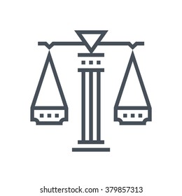 Law scale icon suitable for info graphics, websites and print media and  interfaces. Line vector icon. Human face, head, line vector icon.