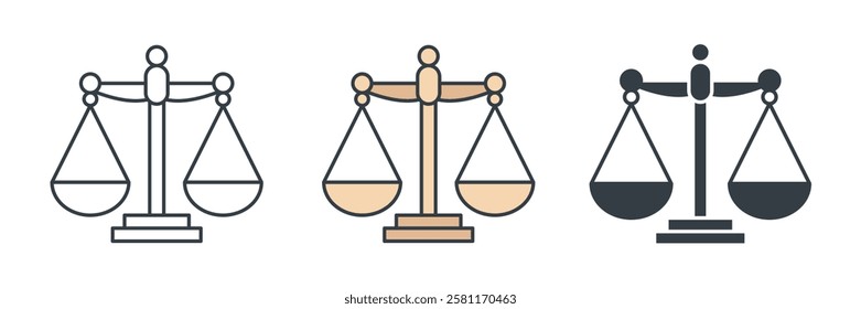 Law scale icon symbol vector illustration isolated on white background