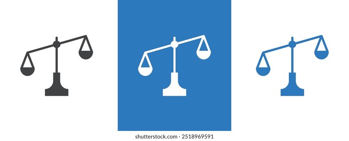 Law scale icon thin line illustration