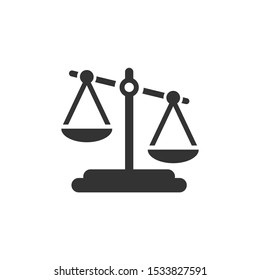 Law scale Icon vector sign isolated for graphic and web design. Law scale symbol template color editable on white background.