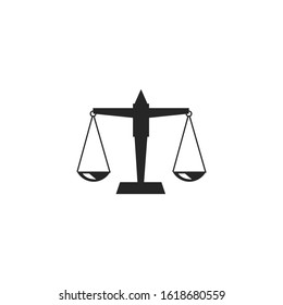 Law scale Icon vector sign isolated for graphic and web design. Law scale symbol template color editable on white background