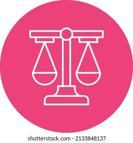 Imagen vectorial de icono de círculo de línea Escala de ley. También se puede usar para aplicaciones web, aplicaciones móviles y medios impresos.