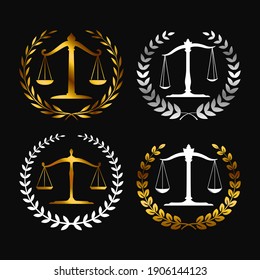 law scale logo,  icon and template