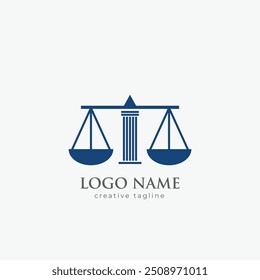 Law scale logo, law office, attorney at law, jury, court, scales, el initials, law, attorney, pillar logo fully editable vector template