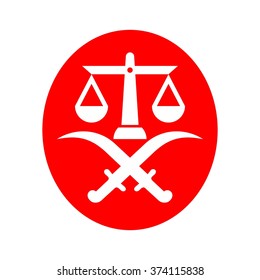 law scale logo vector. justice symbol.