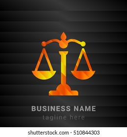 Law Scale Orange, Yellow and Black silk fashion premium icon / Logo