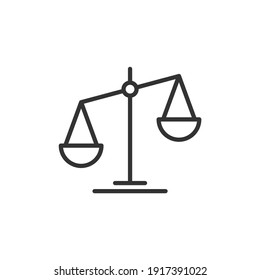 Law scale outline icon. linear style sign for mobile concept and web design. Vector.