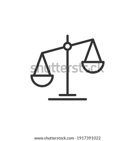 Law scale outline icon. linear style sign for mobile concept and web design. Vector.