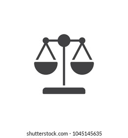 Law scale vector icon. filled flat sign for mobile concept and web design. Libra simple solid icon. Symbol, logo illustration. Pixel perfect vector graphics