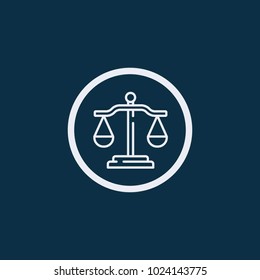 Law scale vector icon, justice symbol.