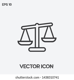 Law scale vector icon, justice symbol. Modern, simple flat vector illustration for web site or mobile app. Premium quality.