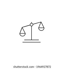 Law scale vector icon, justice symbol. Modern, simple flat vector illustration for web site or mobile app