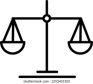 Icono vectorial de escala de ley, ilustración de símbolo de justicia en fondo blanco..eps