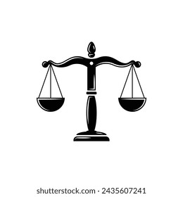 Law scale vector icon, justice symbol. Modern, simple flat vector illustration for web site or mobile app