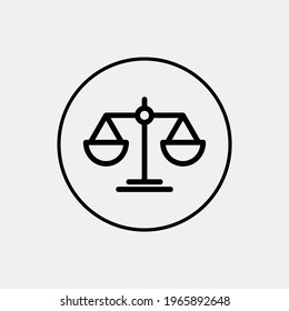 Law scale vector icon. Modern flat vector illustration with outline for website or mobile app. Justice symbol. Editable vector