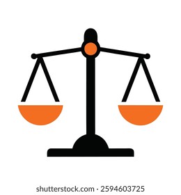 law scale vector icon on white background