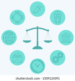 Law scale vector icon sign symbol