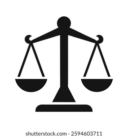 law scale vector icon silhouette on white background
