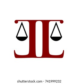 law scale vector logo. icon vector.