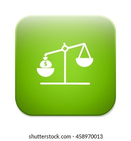 law scales with dollars icon
