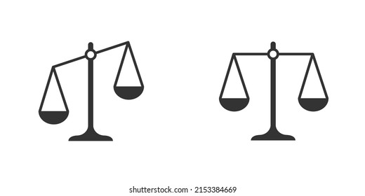 Law scales icon. Medical scales. Flat vector illustration.
