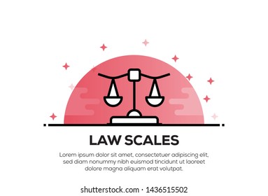 LAW SCALES AND ILLUSTRATION ICON CONCEPT